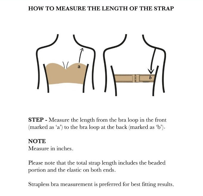 BLACK DROP BEADED BRA STRAP