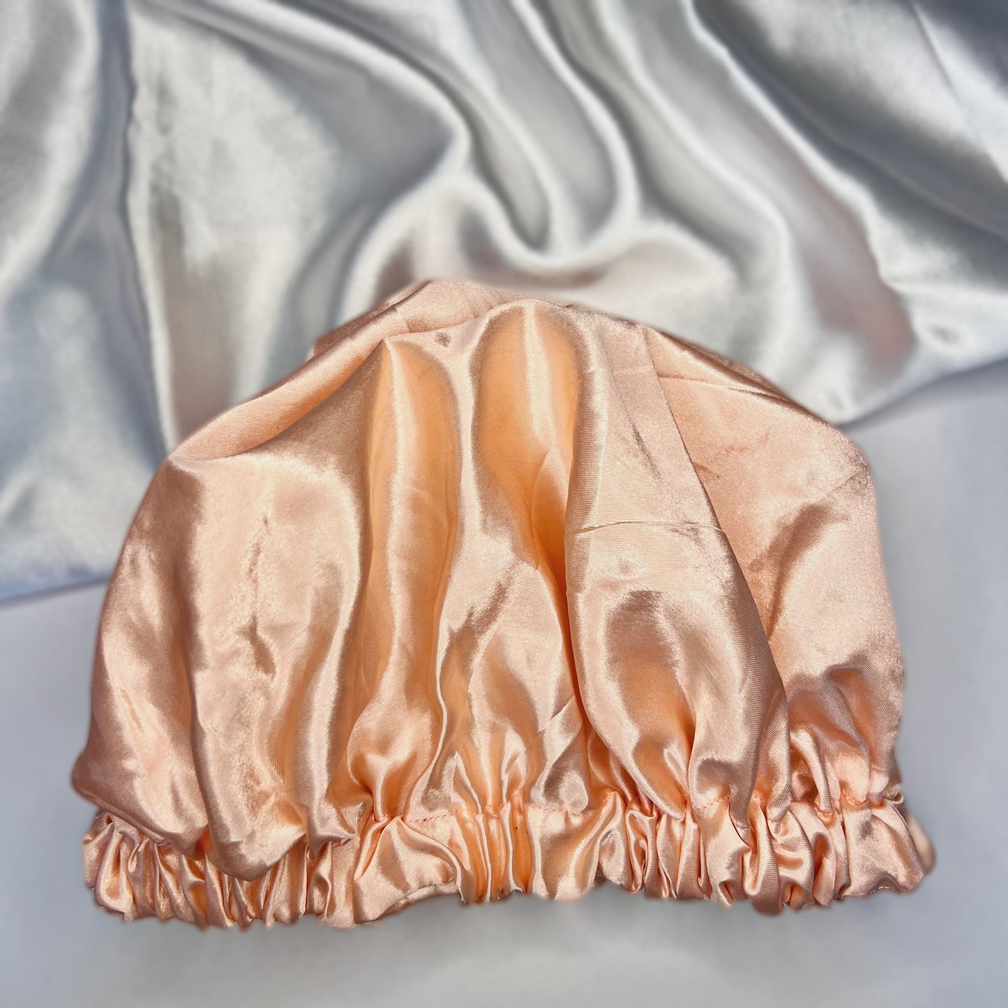 PEACH PUFF SATIN BONNETS