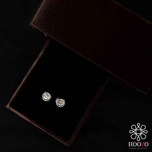 Minimalist Round Solitaire Stud Earrings