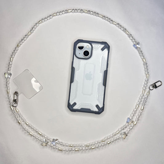 CRYSTAL CLEAR BUTTERFLY PHONE CROSS BODY CHAIN