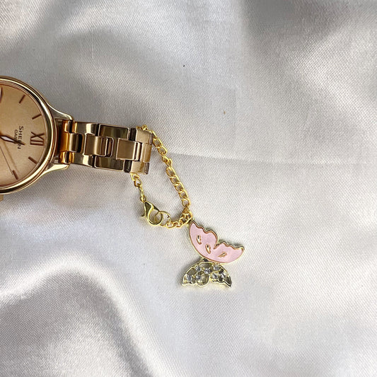 PINK BUTTERLY WATCH CHARM