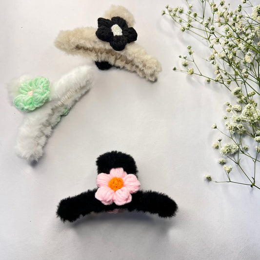 SOFT FLORA CLAW CLIPS (PACK OF 3)