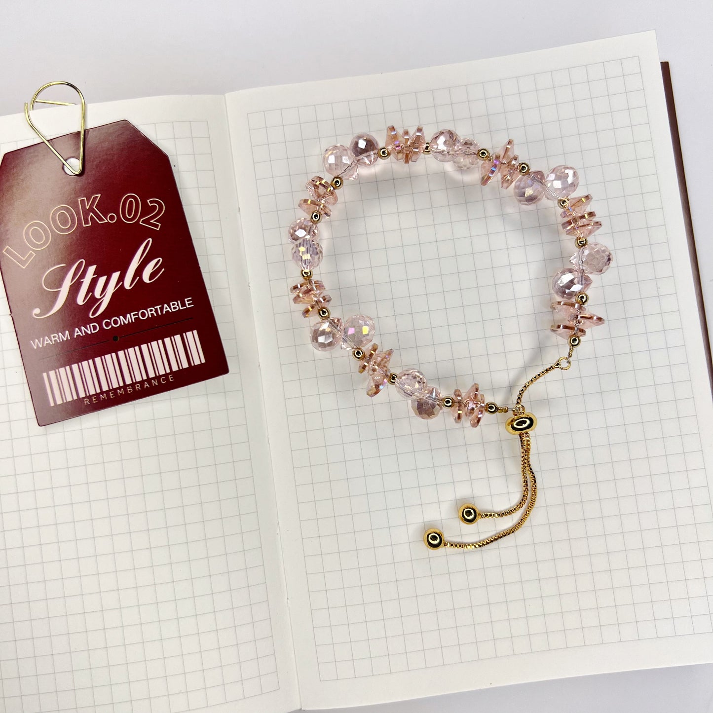 ROSE CRYSTAL BLOOM ADJUSTABLE BRACELET