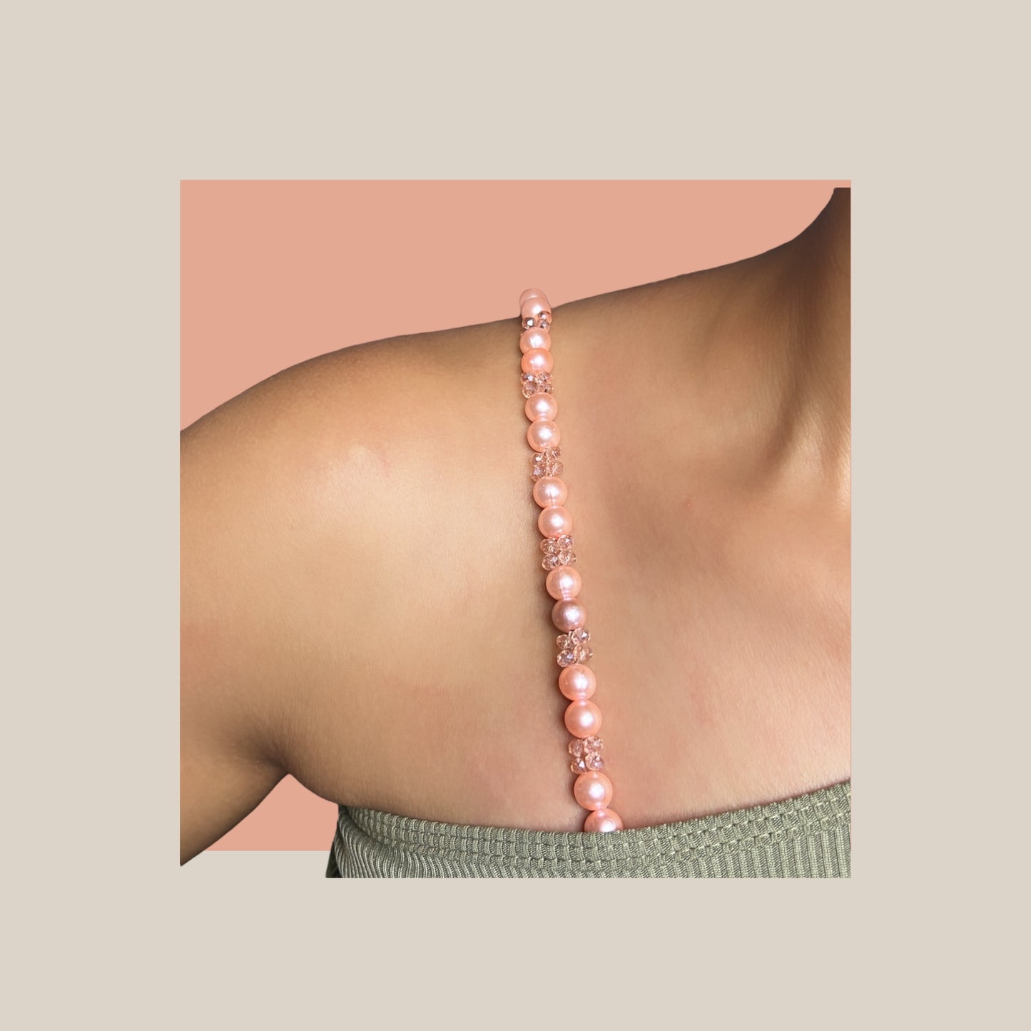 PEACH POP BEADED BRA STRAP